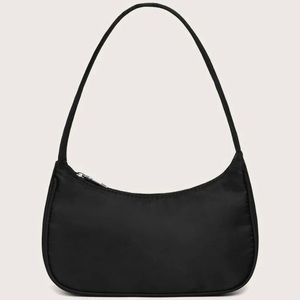 Black Baguette Shoulder Bag